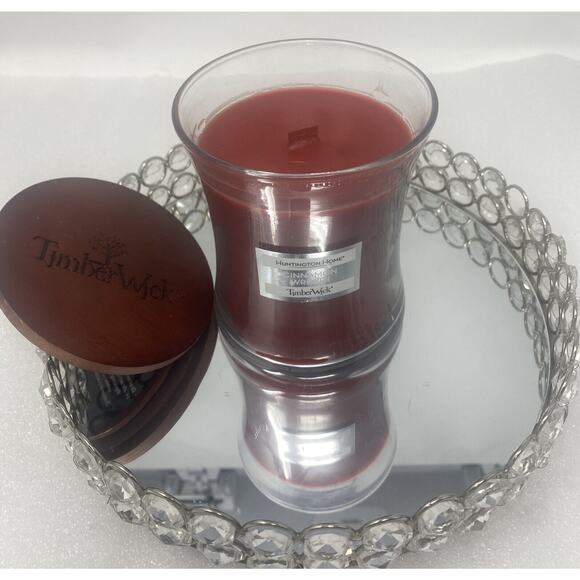 Copied - Huntington Home TimberWick Cinnamon Wreath SCENT 10OZ Wick Candle - Picture 2 of 4